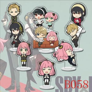 6CM 9 unids/set artesanías de plástico SPY FAMILY Anya Forger Twilight Yor Bond decoración escritorio accesorios figura acrílico Anime soporte placa - Product Image 5