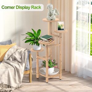 Support de <span class=keywords><strong>plante</strong></span> en bois à 5 couches avec support de pot de fleurs, adapté à la fenêtre de salon d'exposition multi-plantes en plein air, terrasse de jardin - Product Image 5