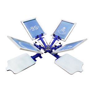 Cheap Price Screen Printing Machine Desktop Micro-adjust 4 Color 2 Station Manual Silk Screen Printer