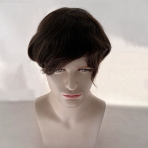 Prótesis Capilar de Encaje Francés Blanqueado con Frente de PU para <span class=keywords><strong>Hombre</strong></span>, Venta al por Mayor, Sistema Capilar Personalizado Q6 para Pérdida de Cabello, Cabello Gris - Product Image 6