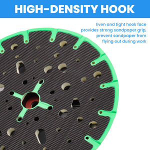 Discos de Lijado Eléctricos Verdes de 6 Pulgadas con Orificios Especiales 17/48, Almohadillas Duras/Blandas con Respaldo de Gancho y Bucle - Product Image 5
