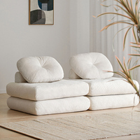 Canapé Modulable et Transformable en Tissu Côtelé pour Chambre Coréenne et Décoration Intérieure