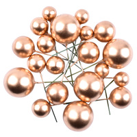 Fournitures de décoration de gâteau Faux Balls Party Supplies Plain Ball Cake Gold Silver Mixed Size Cake Decoration Plastic Ball