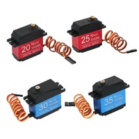 Servo Numérique Étanche 20KG 25KG 30KG 35KG 180 Degrés à Couple Élevé avec Engrenages Métalliques et Palonnier 25T pour Voiture Camion Hélicoptère RC