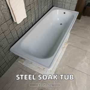 Vente en gros pas cher XG1600B1F <span class=keywords><strong>Baignoire</strong></span> carrée en <span class=keywords><strong>acier</strong></span> style émaillé blanc émaillé populaire pour une utilisation en intérieur dans les appartements - Product Image 2