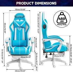 LAGNTOO alta calidad de lujo Led azul ordenador Rocker Ggaming sillas <span class=keywords><strong>Cinnamoroll</strong></span> ajustable Racing Cockpit Gaming <span class=keywords><strong>silla</strong></span> - Product Image 5