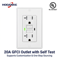Prise murale USB GFCI homologuée ETL Hooanke 20A 125V, double prise TR, OEM ODM personnalisée, approvisionnement unique