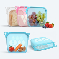 Pochette en silicone pour cuisine, étanche, 100 % silicone, sans BPA, écologique, réutilisable, pochette cosmétique en silicone, sac de conservation alimentaire en silicone, OEM/ODM