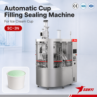 Machine de remplissage et de scellage de coupes à crème glacée haute précision sans oxygène avec système à azote et conception rotative