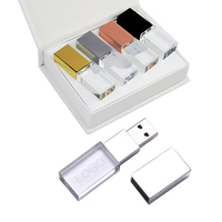 Clé USB personnalisée avec logo, boîtier en verre transparent, mémoire flash USB avec logo, 8 Go, 16 Go, 32 Go, cadeau
