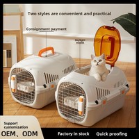 Nouvelle cage de transport pour chat en plastique, sac de voyage portable à main, boîte de transport pour animaux de compagnie à fixer sur la voiture, capacité supérieure à 7 kg