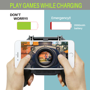 Pubg-cep telefonu denetleyicisi için soğutma fanı tetik Joystick oyun tekerleği direksiyon ile 2000mAh mobil Gamepad - Product Image 5