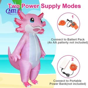 Costume gonflable de <span class=keywords><strong>salamandre</strong></span> mignon pour <span class=keywords><strong>adulte</strong></span>, mascotte Axolotl rose pour femmes et hommes, déguisement animal pour fête cosplay et costumes d'anime - Product Image 5