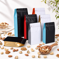 Vente directe usine – Sachets de snacks et noix de haute qualité, sacs à café à fond plat avec valve et fermeture éclair, vente en gros en vrac