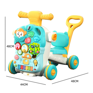 Trotteur 4-en-1 pour bébé avec roues et siège, table d'activités et poussette, jouet d'éveil pour tout-petit, centre d'apprentissage évolutif - Product Image 3