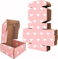 Boîte en papier rose avec motif d'amour blanc en gros Boîtes d'expédition en carton ondulé Emballage de vêtements de sous-vêtement Boîte postale