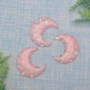 Cabochon large <span class=keywords><strong>lune</strong></span> à dos plat coloré assorti Kawaii DIY résine artisanat décoration <span class=keywords><strong>lune</strong></span> avec paillettes embellissement - Product Image 5