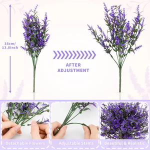 Popular planta artificial de plástico para decoración interior y exterior, arbusto artificial color lavanda. - Product Image 3