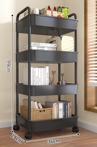 Étagère de rangement mobile à double niveau avec <span class=keywords><strong>roulettes</strong></span> en plastique pour collations de bébé, salle de bain et toilettes – Design simple - Product Image 6