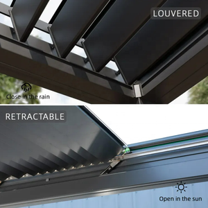 Kits de toit pour pergola de jardin en aluminium Couvre-patio Canopy Designs avec persienne Gazebo Catégorie de produit Stores et volets - Product Image 5