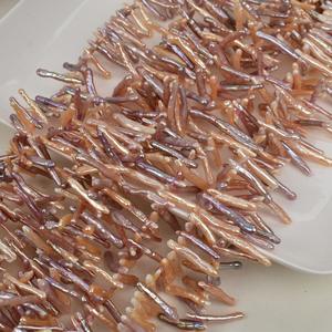 Cuentas de Palillo de Dientes de 28 Agujeros con Luz Intensa, Material Hecho a Mano para Manualidades, Forma de Botón, Perlas Naturales de Agua Dulce, Estilo Barroco Irregular - Product Image 4