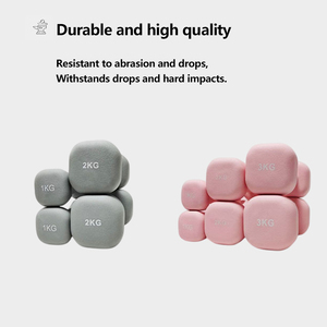 LADYGLOW <span class=keywords><strong>Haltères</strong></span> en caoutchouc pour femmes, équipement de musculation à domicile, <span class=keywords><strong>haltères</strong></span> carrés caoutchoutés, vente en gros - Product Image 5