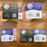 Support de table avec code QR dynamique Google Review en PVC et NFC pour menu de restaurant, Instagram, Facebook, WhatsApp, LinkedIn