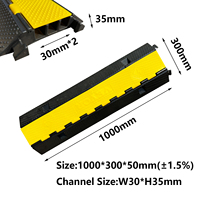 1, 2, 3, 4, 5 topes de velocidad, rampa de Cable de PVC amarillo y negro, 3 ranuras protectoras de goma para cables, Seguridad de Tráfico, protectores de protección vial