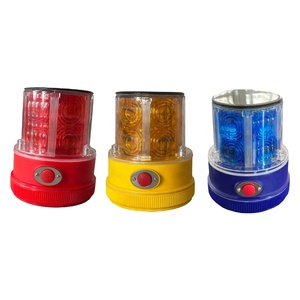 IP64无线磁铁ABS底座360度闪烁蓝色发光二极管太阳能闪光灯警示灯 - Product Image 1