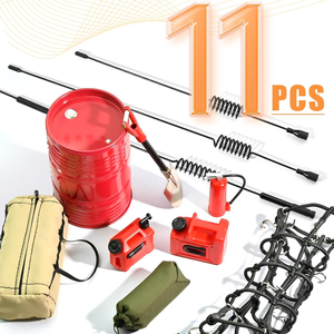 1/10 Simuliertes Kletterauto TRX4 + SCX10 Dekorationszubehör + Gepäcknetz + Kraftstofftank + Öltank + Antenne + Gepäcktasche + Schaufel - Product Image 4