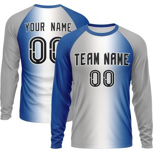 Camiseta de Béisbol Personalizada con Degradado, Manga Larga, Unisex, Absorbe la Humedad, Impresión Sublimada, Nombre del Equipo, Número - Product Image 1