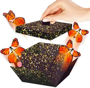 DIY Candy Surprise Birthday Explosion Boxes Memory Creative Flying Butterfly Explosion 2-Layer Gift Box For Valentine's Day