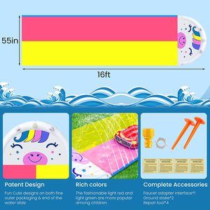 Unicornio de doble carrera para exteriores, tobogán inflable para niños y adultos en el jardín y la playa - Product Image 3