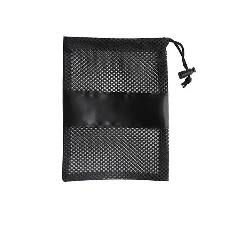 Custom LOGO Sports Mesh Storage bags Polyester Mesh Net Packing Small nylon Drawstring mesh pouch For sport acc Jump rope