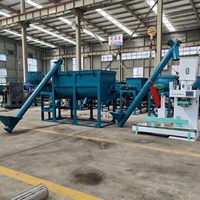 Ligne de production de mortier compacte, machine à colle pour carrelage avec mélangeur à pales pour composé autonivelant et coulage de sol