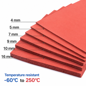 Rotolo di Schiuma Siliconica Rossa Resistente alle Alte Temperature, Tappetino Isolante Antiscivolo in Gomma per Macchine Termopressa - Product Image 2