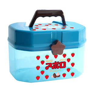 Childrens Cartoon Toy <b>Storage</b> <b>Box</b> Rectangle <b>Blue</b> With Handle For Kids Organizing Toys - Product Image 3
