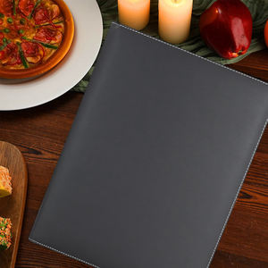 Logo personnalisé Offre Spéciale hôtel d'affaires menu clip en cuir PU 4 trous reliure à anneaux dossier format A4 carnet de notes - Product Image 3