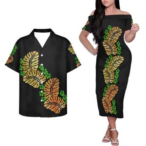 تصميم صيفي حفلة موسيقية هاواي قميص قبالة الكتف له و لها ملابس مطابقة البولينيزية القبلية الساموانية الفيجية المخصصة - Product Image 5