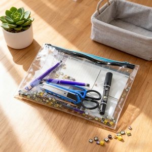 Di động văn phòng phẩm PVC <span class=keywords><strong>Pouch</strong></span> A4 túi tài liệu không thấm nước rõ ràng lưu trữ Câu Đố túi dây kéo tập tin nhựa dây kéo <span class=keywords><strong>Pouch</strong></span> - Product Image 2