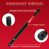 10 buah sumber pabrik 100mm TORX obeng Impact Set mata obeng 1/4 Torx dengan kotak penyimpanan alat portabel