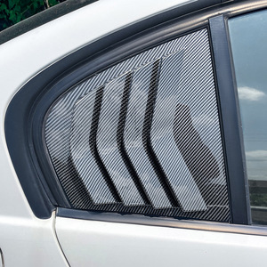 Louvered Window Visor <b>Car</b> <b>Decals</b> Piano Black Carbon Fiber Texture Adhesive Body Stickers For BMW 3 Series E90 2005-2011 - Product Image 2