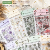 Ensemble d'autocollants transparents pour agenda et journal, motifs floraux saisonniers, pour journalisation, mise en page d'agenda et scrapbooking