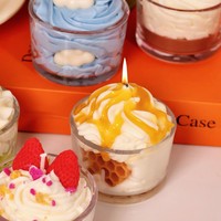 Bougies d'aromathérapie en cire de soja faites à la main, best-seller pour le streaming en direct, en forme d'alien, thème fruits et desserts réalistes, pour créer une ambiance de mariage