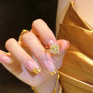 <span class=keywords><strong>Audrey</strong></span> <span class=keywords><strong>Rose</strong></span> Femme Mode Style Ouvert Micro Pavé Zircon Anneau Cuivre Bijoux avec <span class=keywords><strong>Rose</strong></span> Fleur Design Bijoux Cadeaux - Product Image 2