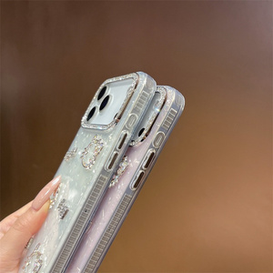เคสโทรศัพท์ลายการ์ตูนคิตตี้รูปเปลือกหอยสำหรับ iPhone 17 16 15 Pro Max ประดับเพชร ลายเปลือกหอยสีรุ้ง ลายเมาส์โบว์  ฝาหลังแบบเลเซอร์ - Product Image 6
