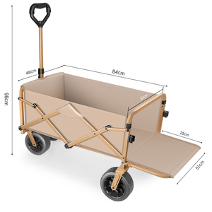 Chariot de plage robuste et personnalisé, plateforme à quatre roues, <span class=keywords><strong>construction</strong></span> en acier au carbone, chariot utilitaire polyvalent pour le camping et les pique-niques - Product Image 2