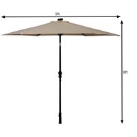 Parasol électrique automatique d'extérieur, imperméable, avec protection UV, éclairage LED solaire, pour plage, jardin, piscine