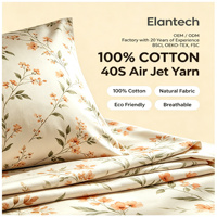 Parure de lit 100 % coton à motif imprimé, ensemble couette et drap en coton Air Jet, ensemble de literie en coton avec drap et housse de couette