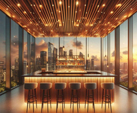 Comptoir de bar moderne de luxe pour boîte de nuit avec des designs de décoration lumineuse fantaisistes, comptoirs de bar à vin commerciaux